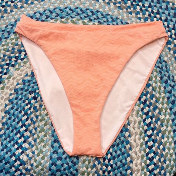 New! Becca Peach High Waist Bikini Bottoms - Picture 2 of 6
